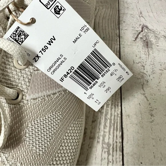 ユー adidas Originals ZX 750 in Light Beige Mesh Men Size 11